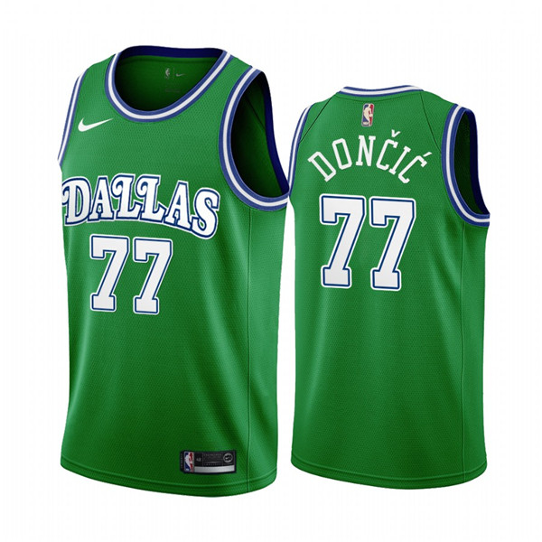 Men's Dallas Mavericks #77 Luka Doncic 2020 Green Classic Edition Stitched NBA Jersey